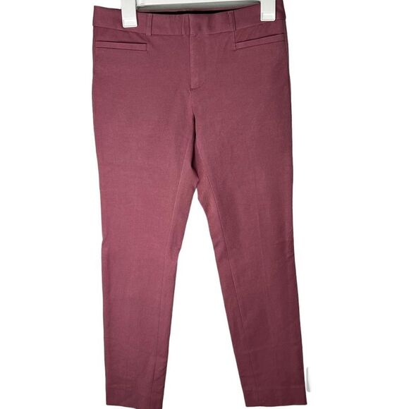 New! Banana Republic Sloah Two-Way Stretch Ankle Crop Mid-Rise Pink Pants Sz 0 - Picture 1 of 11